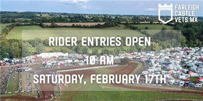 RIDER ENTRY DATE IS ANNOUNCED